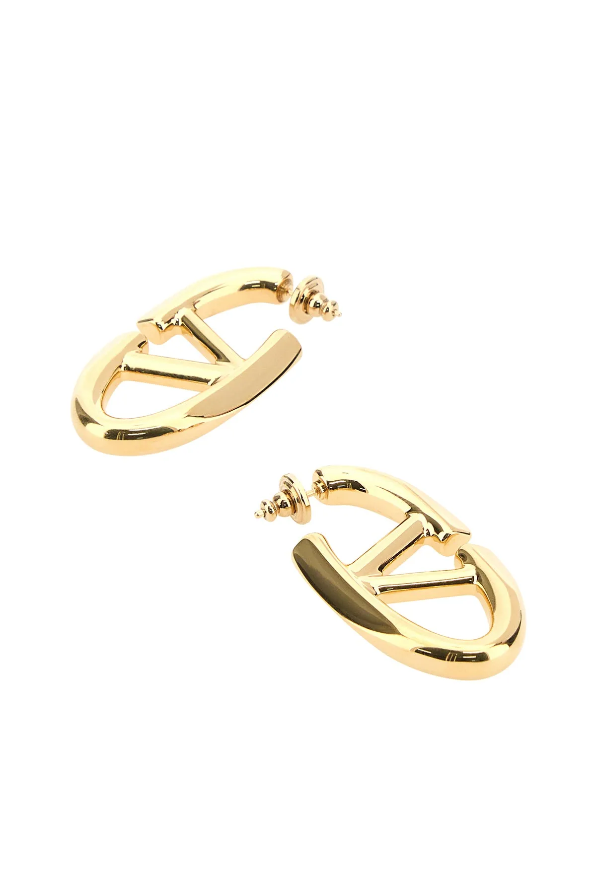 Gold metal VLogo The Bold earrings
