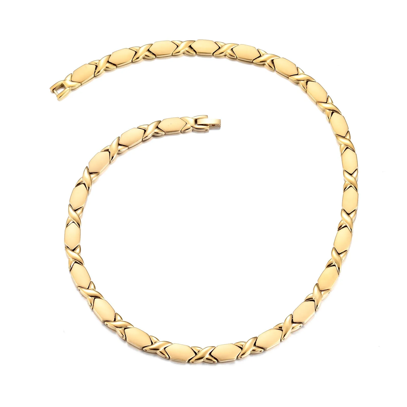 Gold Necklaces Men's Magnetic Therapy Necklaces Magnetic Necklace ,19.7 inchs FK-C9