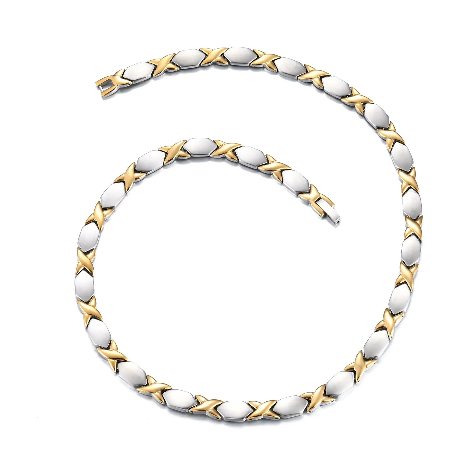Gold Necklaces Men's Magnetic Therapy Necklaces Magnetic Necklace ,19.7 inchs FK-C9