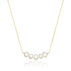 Gold Pearl Cluster Necklace