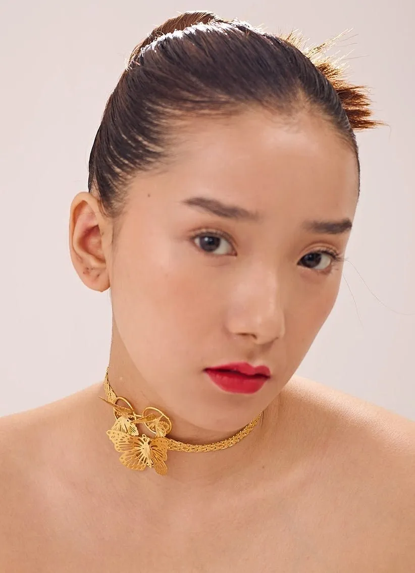 Gold Plated Butterflies Waldorf Necklace