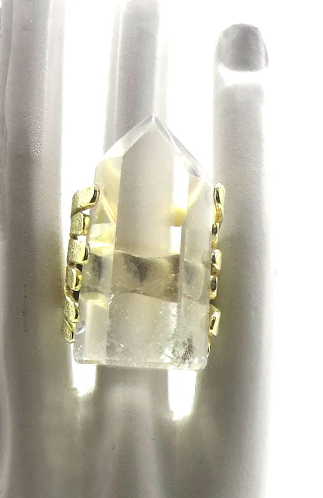 Gold Quartz Big Ring