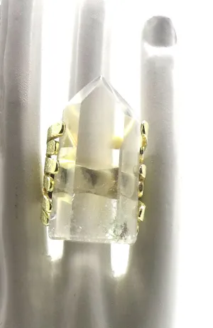 Gold Quartz Big Ring