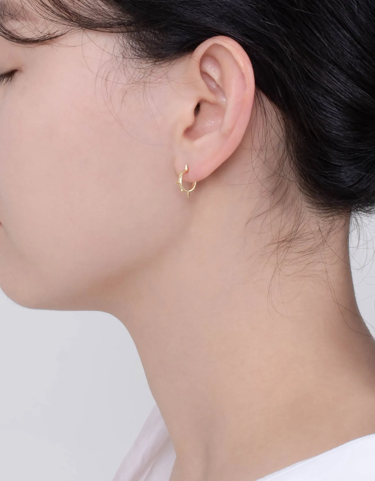 Golden Edge Spike Sterling Silver Hoops for a Bold Look