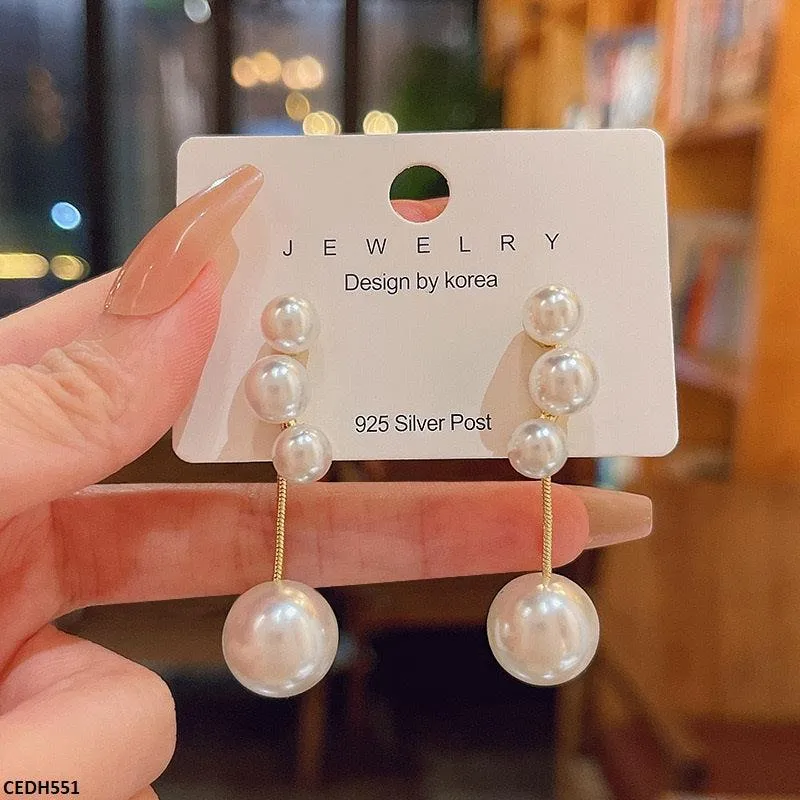 Golden Plated Pearl Drop Earrings