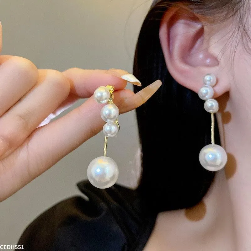 Golden Plated Pearl Drop Earrings