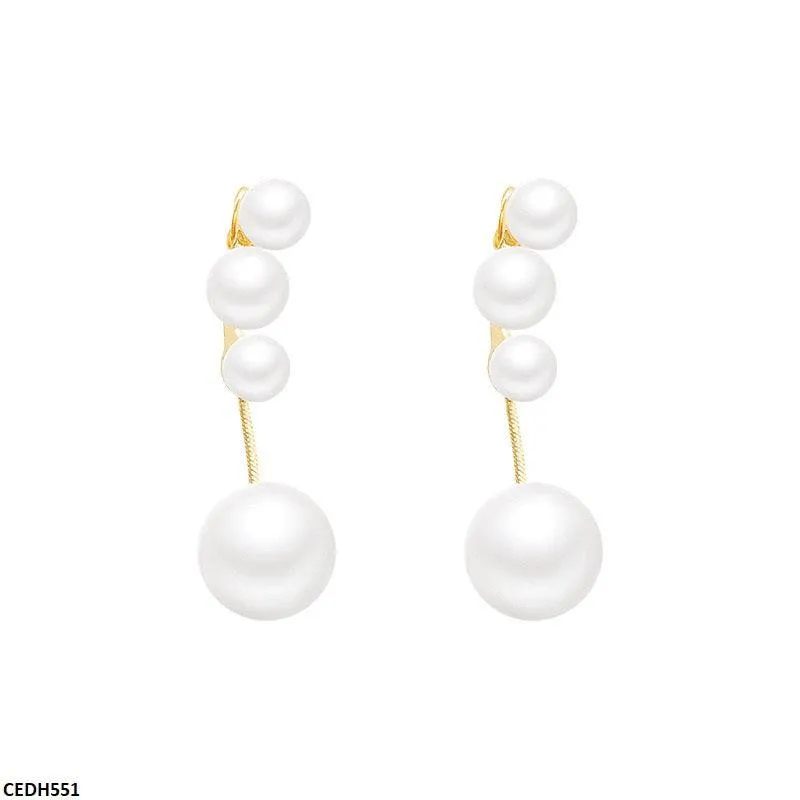 Golden Plated Pearl Drop Earrings