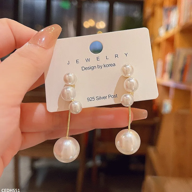 Golden Plated Pearl Drop Earrings
