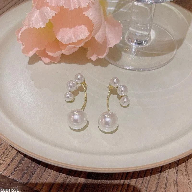 Golden Plated Pearl Drop Earrings