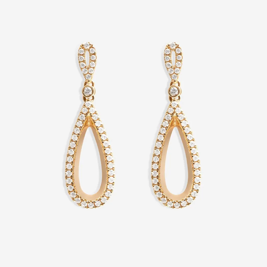 Golden Sunset Diamond Drop Earrings | 9ct Gold
