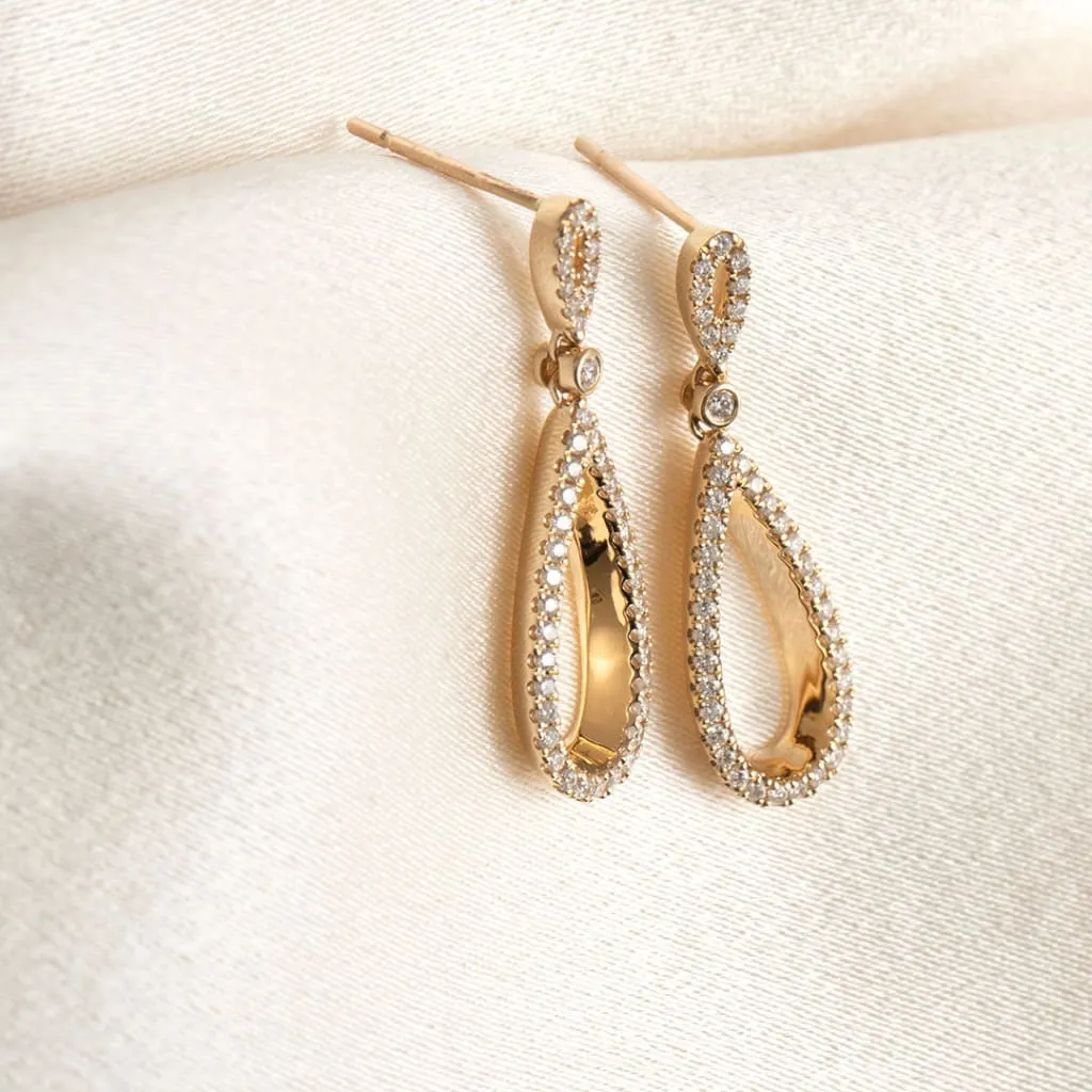 Golden Sunset Diamond Drop Earrings | 9ct Gold
