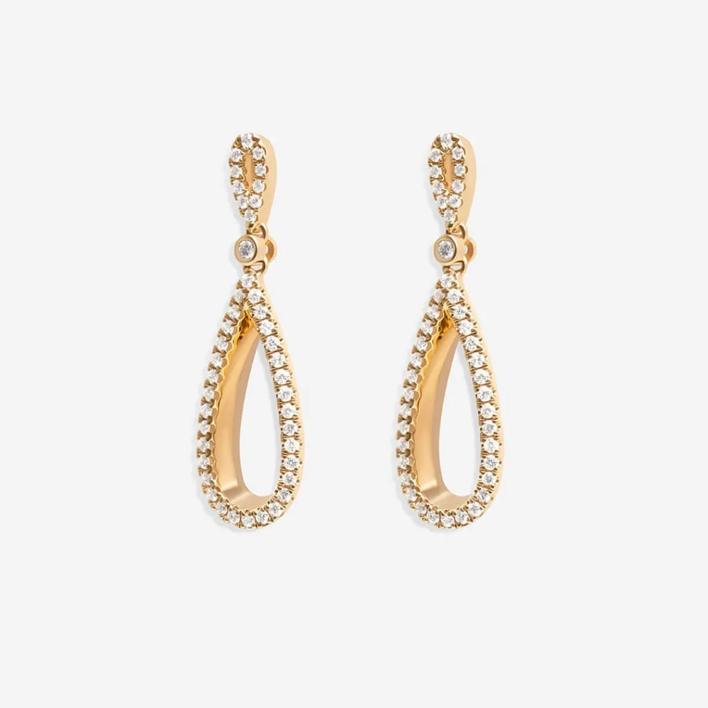 Golden Sunset Diamond Drop Earrings | 9ct Gold