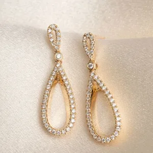 Golden Sunset Diamond Drop Earrings | 9ct Gold