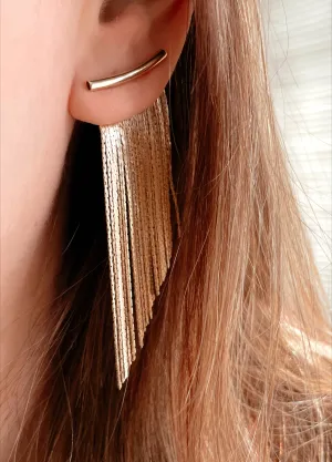 Golden tassel statement earrings