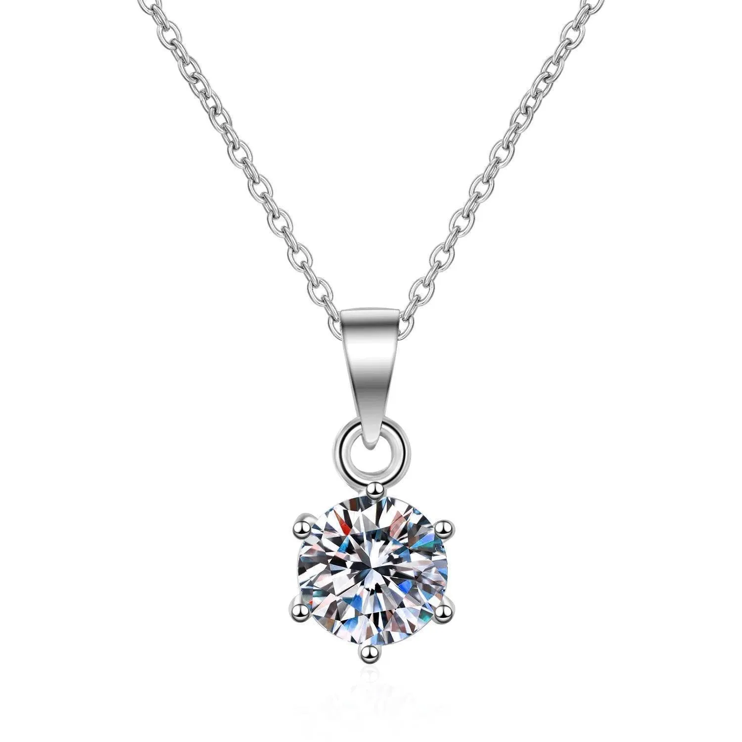 Graceful 1-3CT Round Cut D Colour VVS1 Moissanite Diamond Necklace for Women - 925 Silver Diamond Fine Jewellery