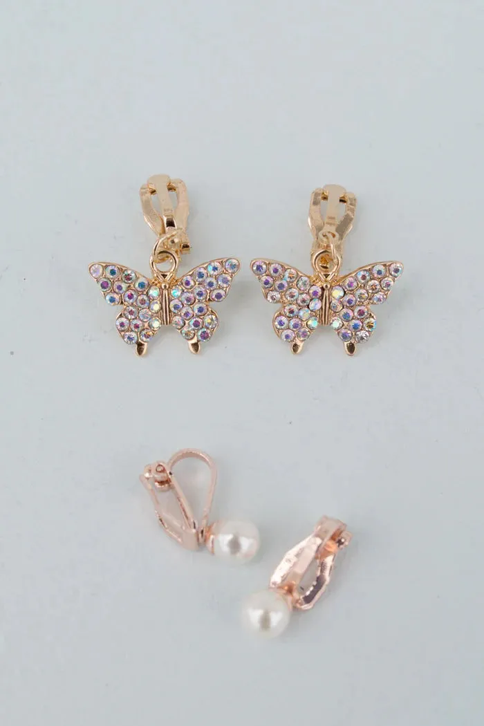 Great Pretenders Boutique Butterfly Clip On Earrings