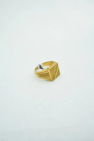 Greek-styled square textured signet ring