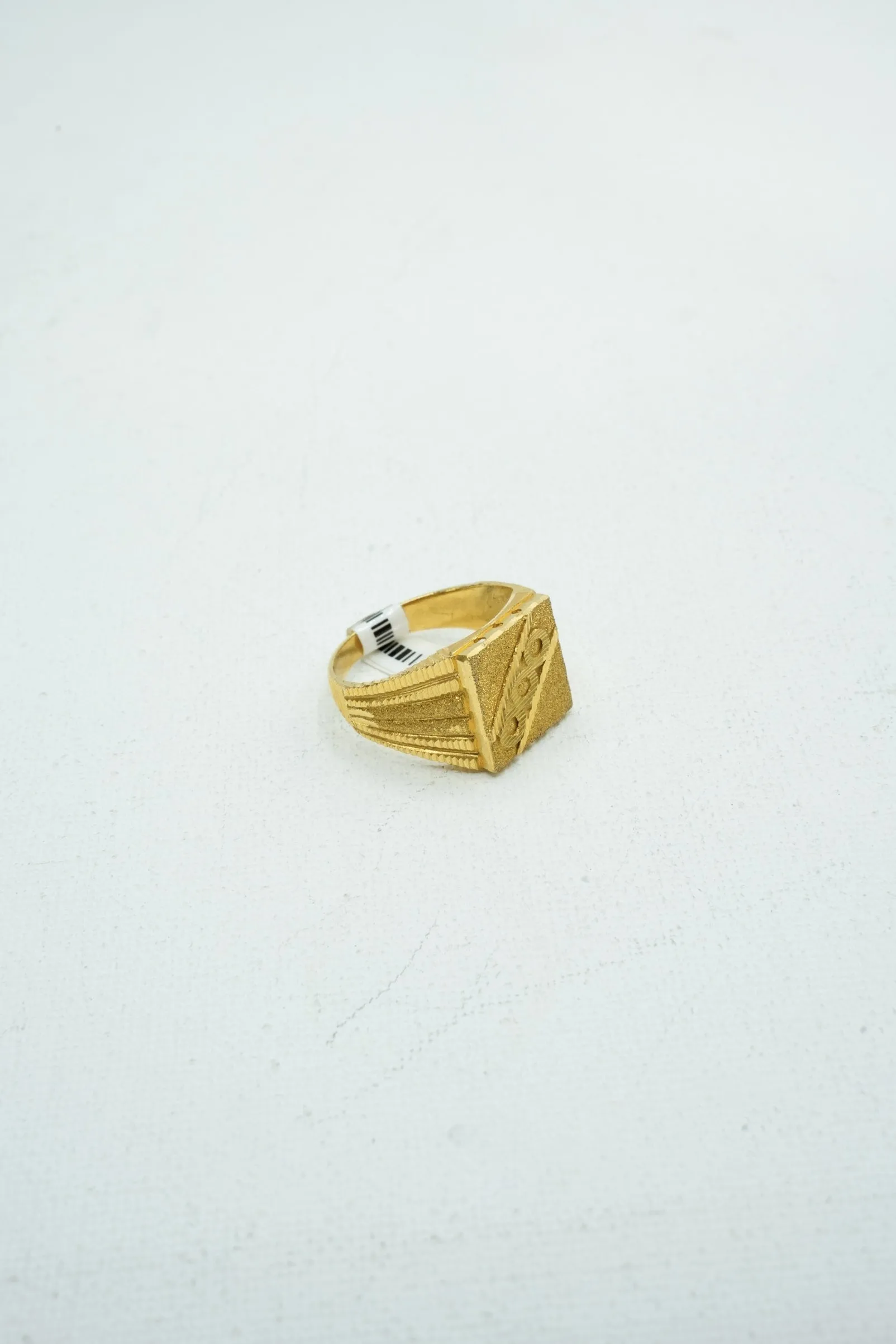 Greek-styled square textured signet ring