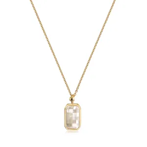 GRID NATURAL SHELL PENDANT NECKLACE