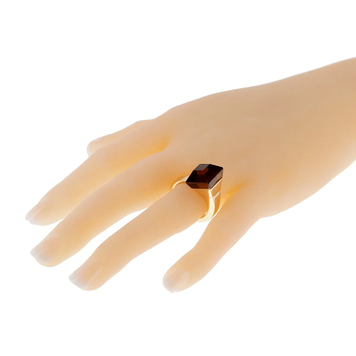Gucci Chiodo Smokey Quartz Gold Ring