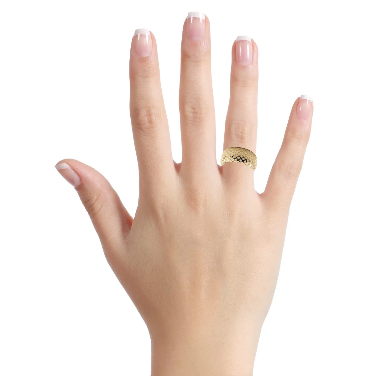 Gucci Diamantissima White Enamel Gold Ring