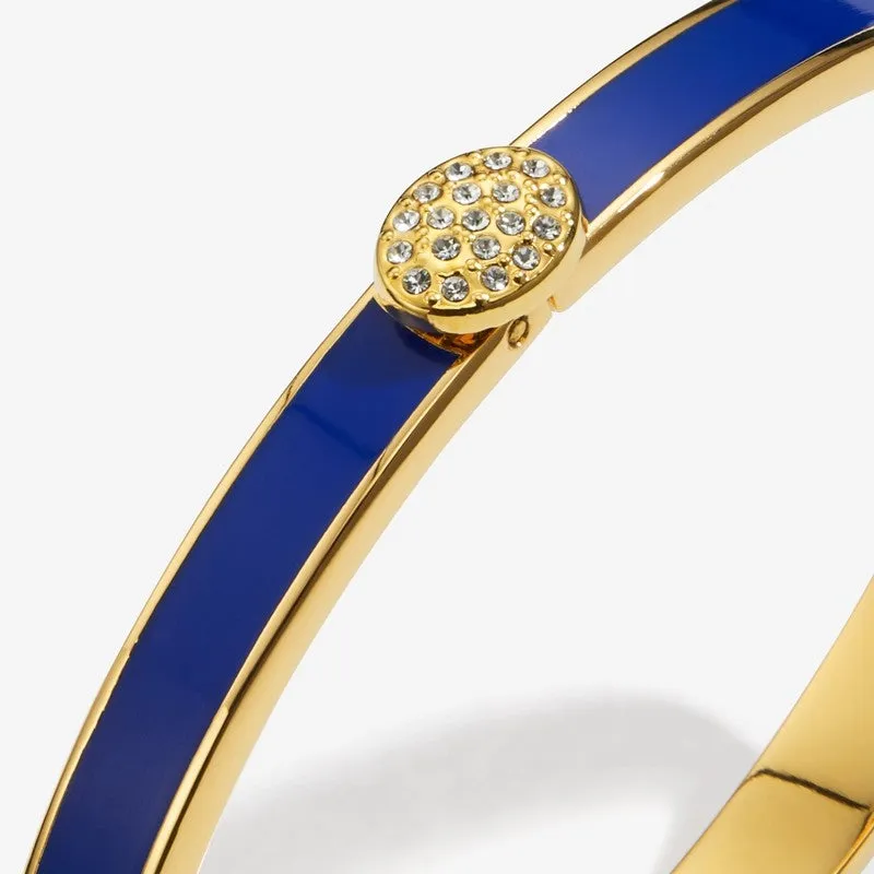 Halcyon Days "Skinny Pave Button Deep Cobalt & Gold" Bangle