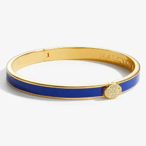 Halcyon Days "Skinny Pave Button Deep Cobalt & Gold" Bangle