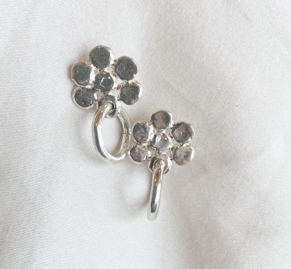 Hawkly Mini Blossom Earrings (Silver or Bronze)