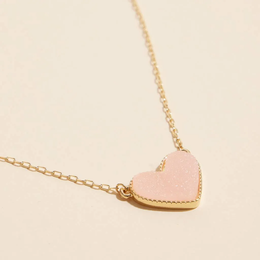 Heart in a Daze Red Druzy Necklace