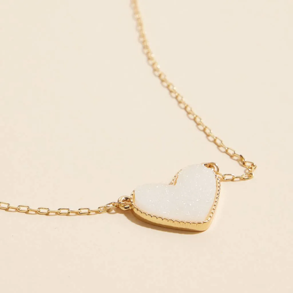 Heart in a Daze Red Druzy Necklace