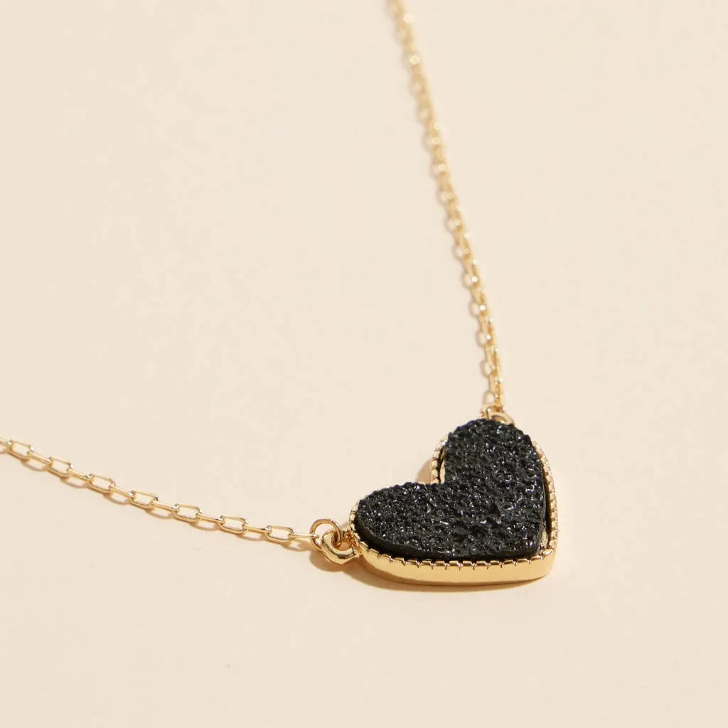 Heart in a Daze Red Druzy Necklace