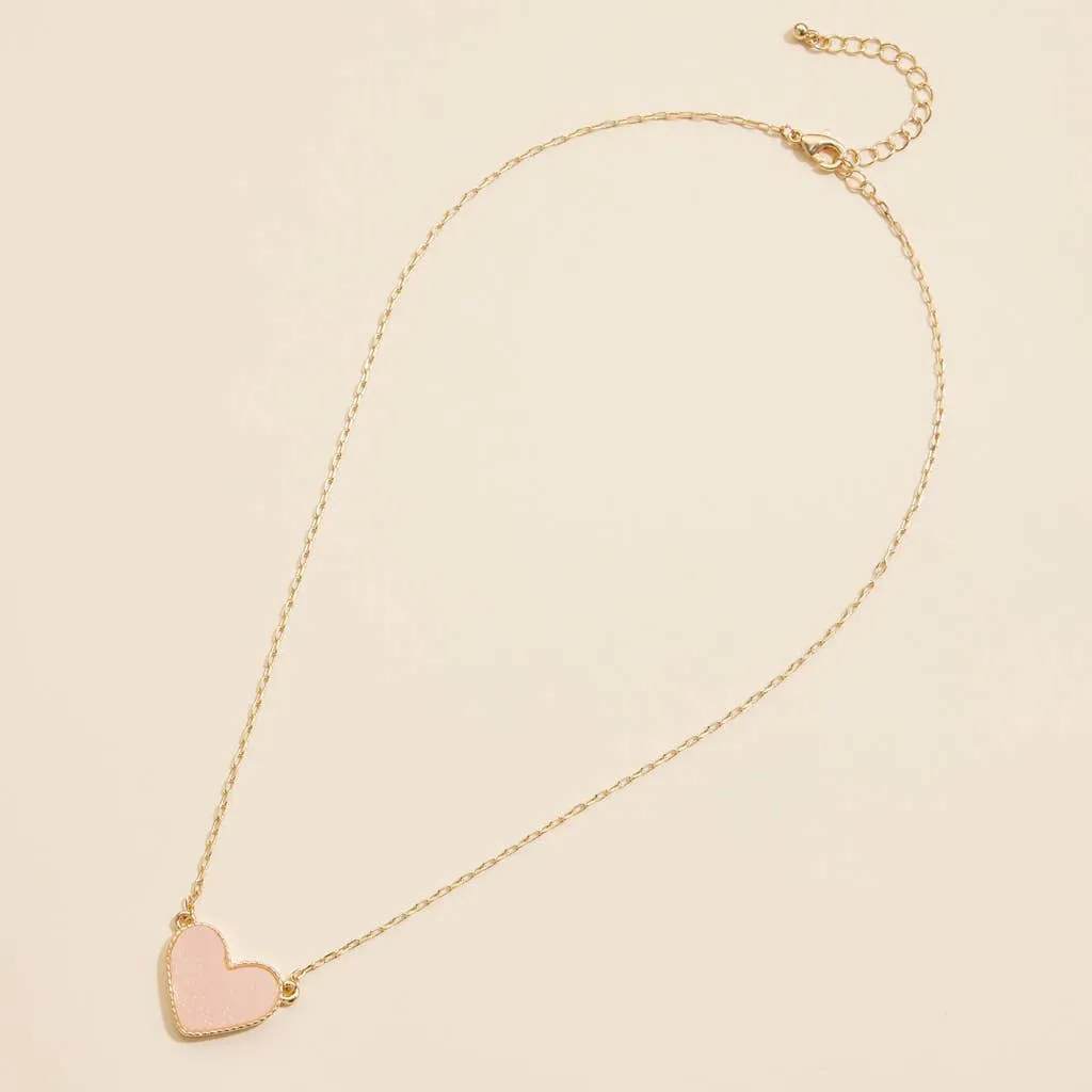 Heart in a Daze Red Druzy Necklace
