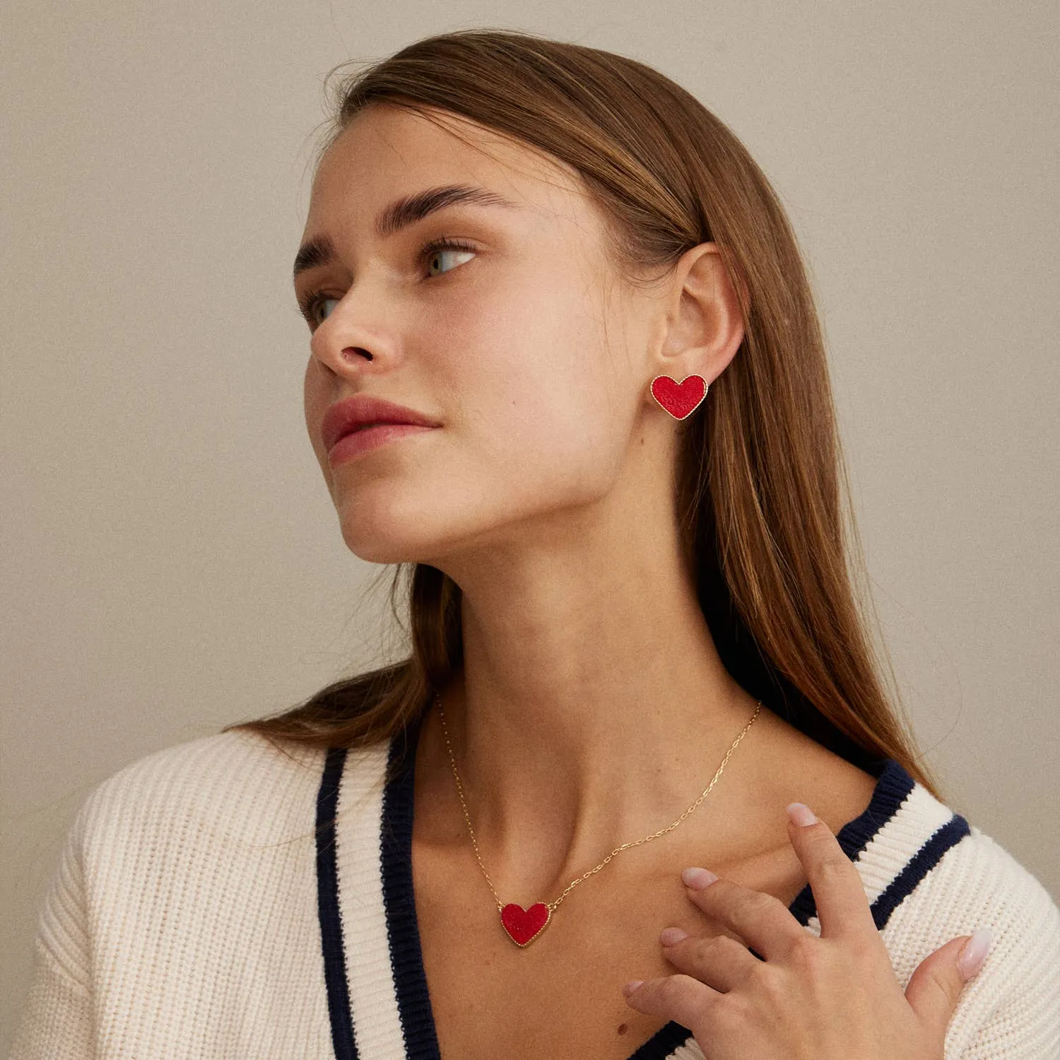 Heart in a Daze Red Druzy Necklace