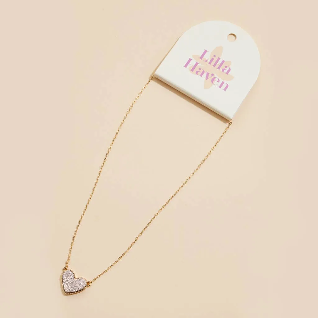 Heart in a Daze Red Druzy Necklace