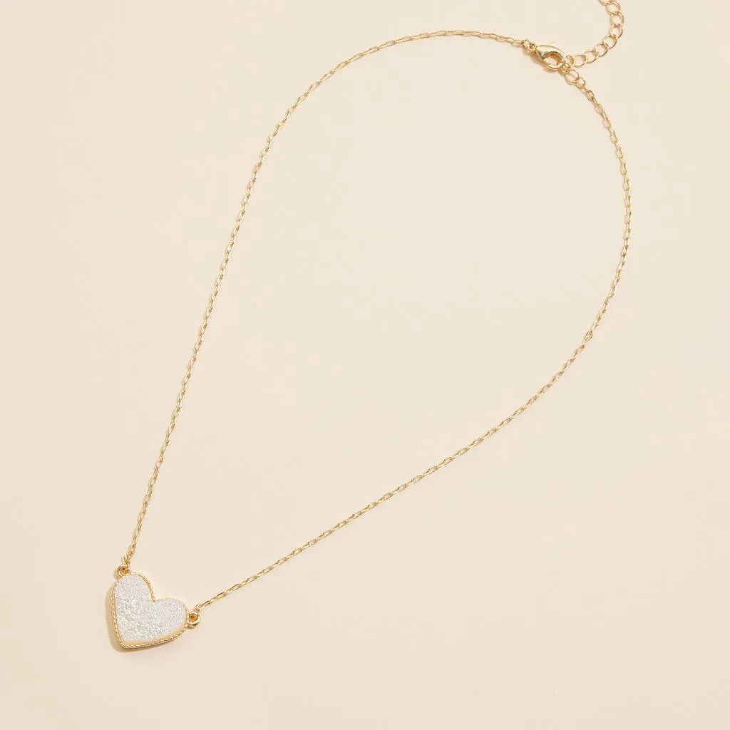 Heart in a Daze Red Druzy Necklace