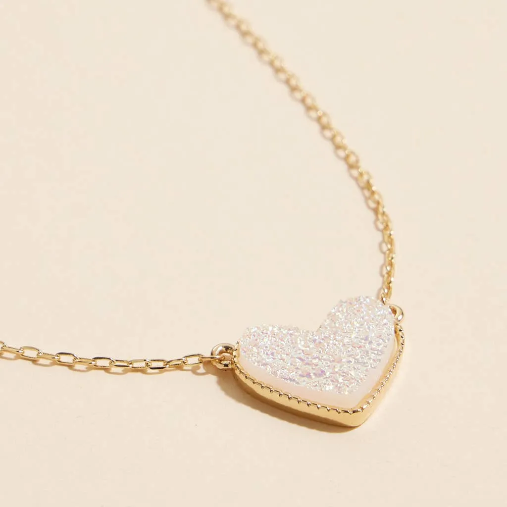 Heart in a Daze Red Druzy Necklace