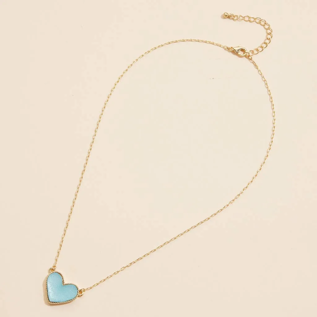 Heart in a Daze Red Druzy Necklace