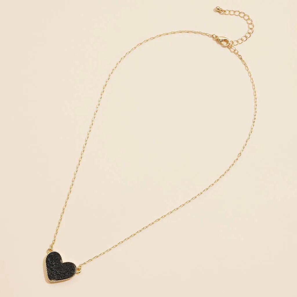 Heart in a Daze Red Druzy Necklace