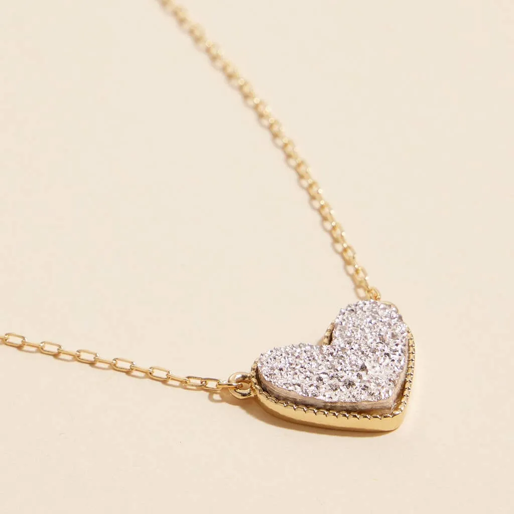 Heart in a Daze Red Druzy Necklace
