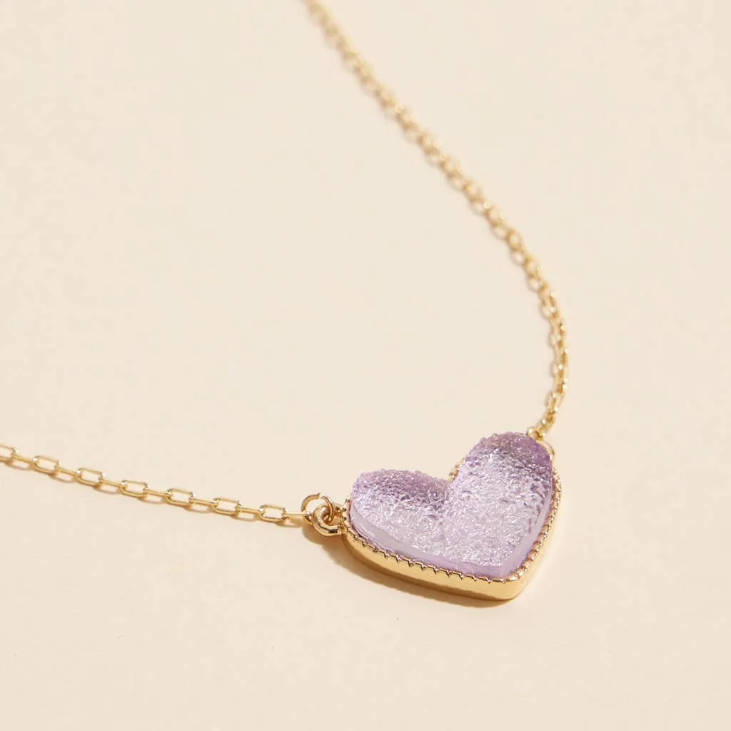 Heart in a Daze Red Druzy Necklace
