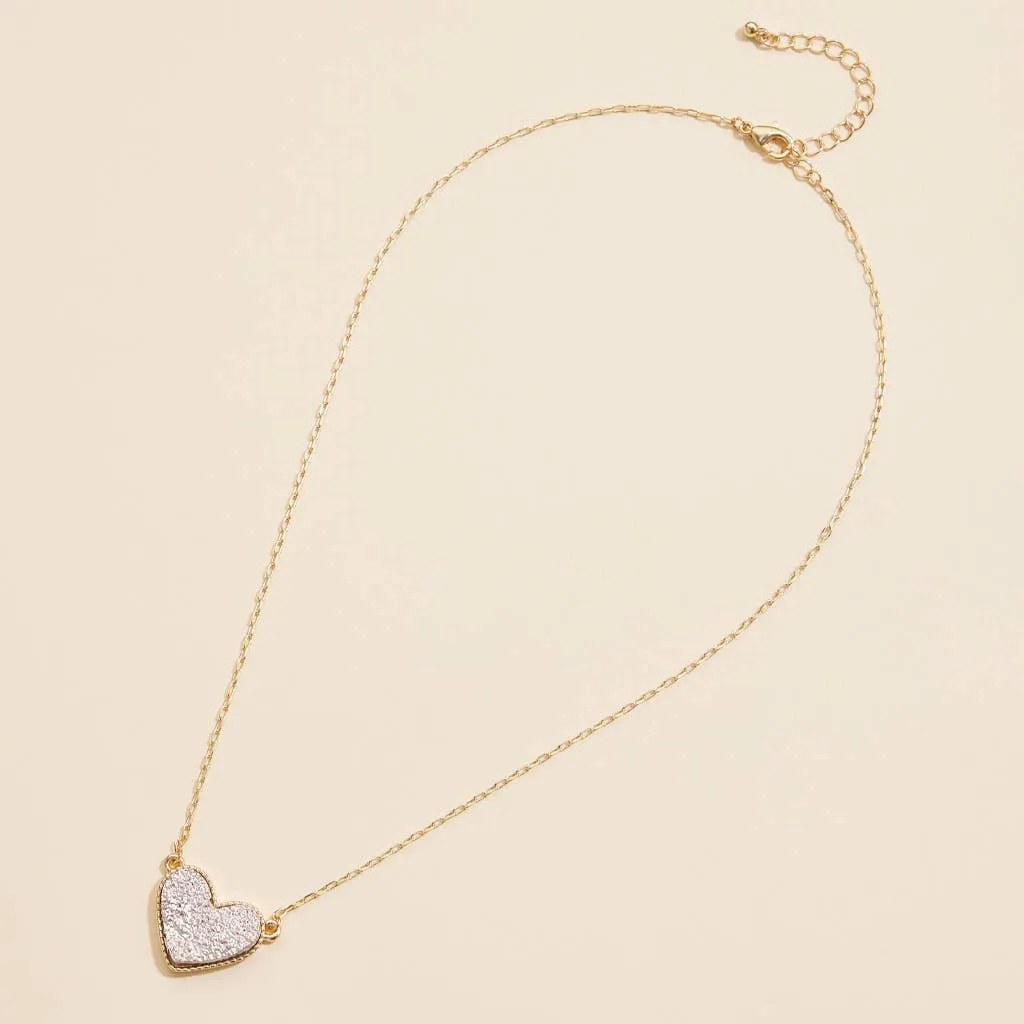 Heart in a Daze Red Druzy Necklace