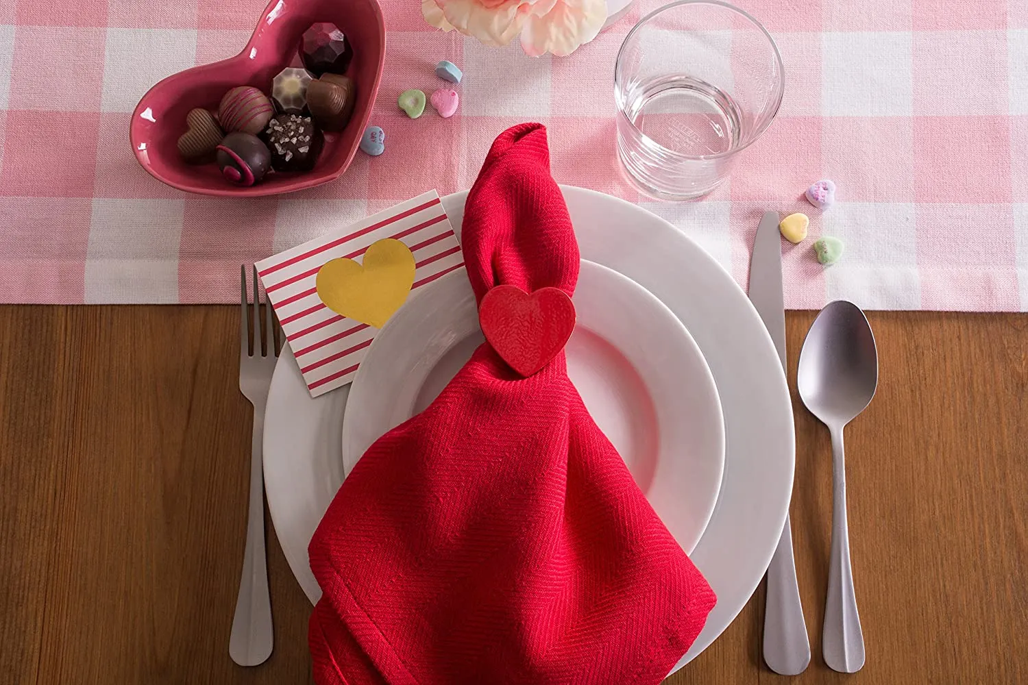 Heart Shape Napkin Rings,     Set of 6