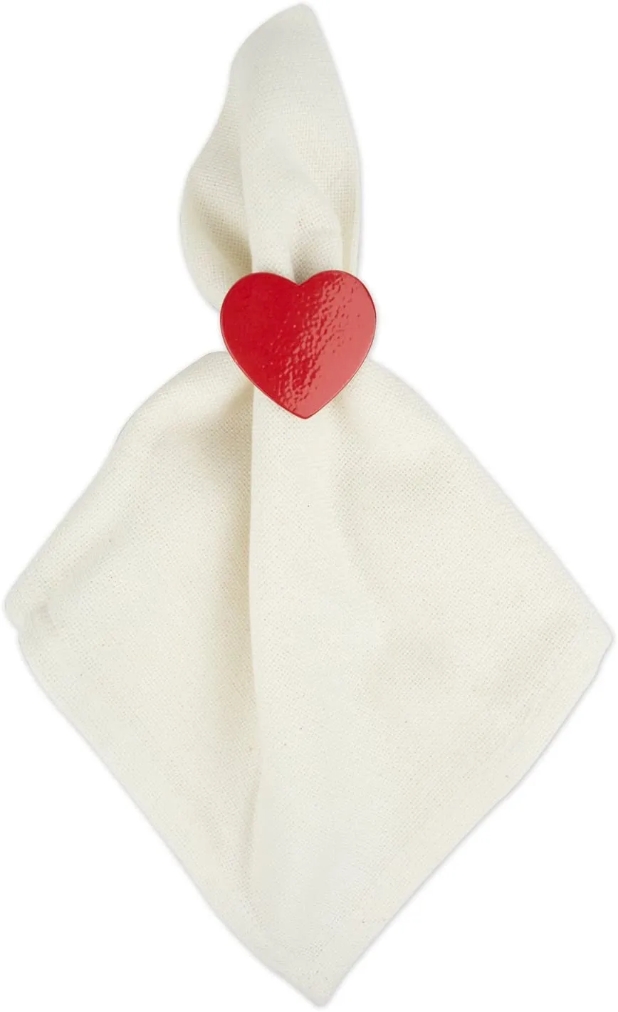 Heart Shape Napkin Rings,     Set of 6