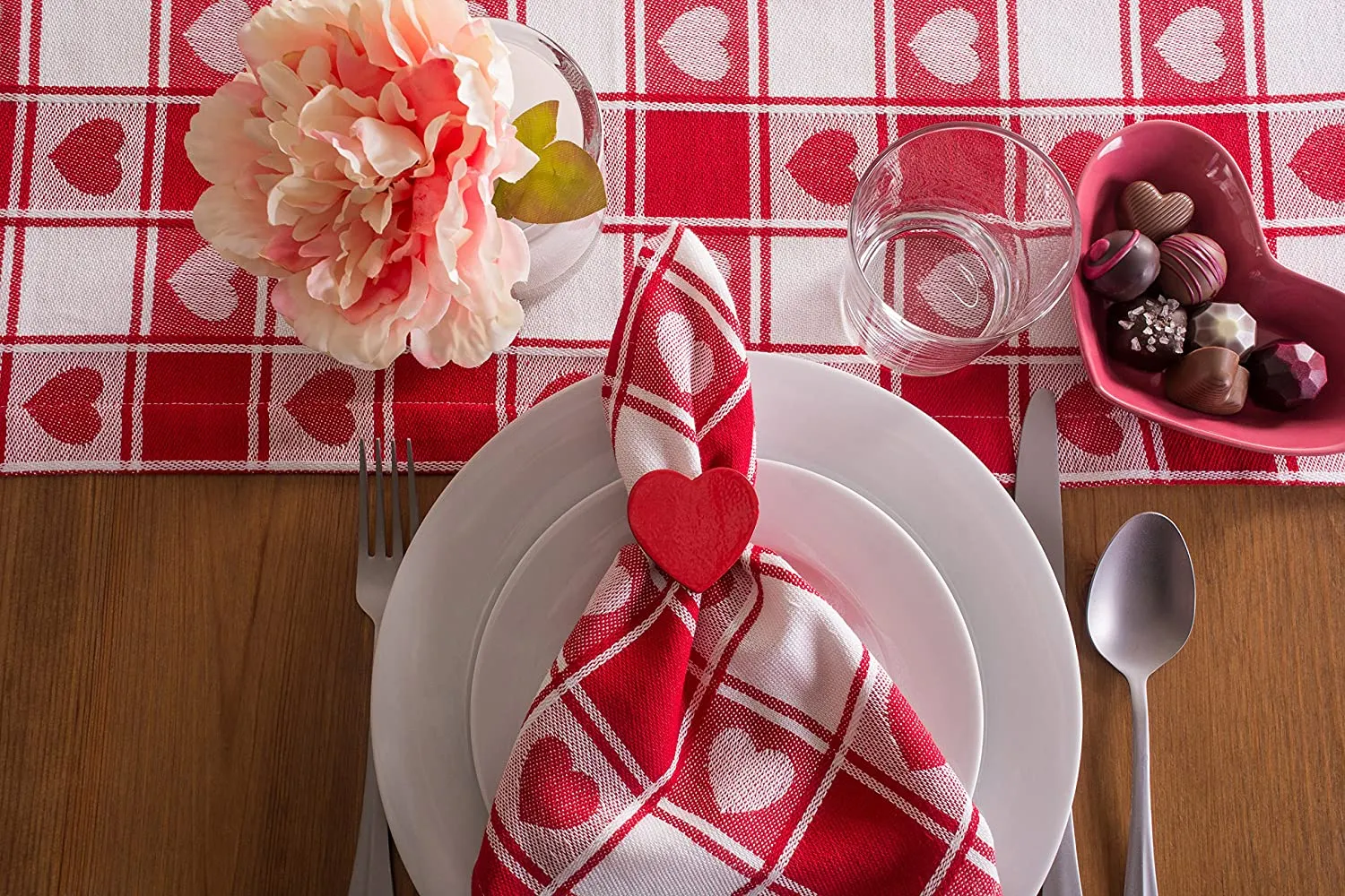 Heart Shape Napkin Rings,     Set of 6