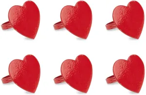 Heart Shape Napkin Rings,     Set of 6