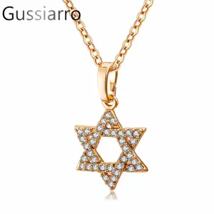 Hexagonal Star AAA Cubic Zirconia Necklaces & Pendants For Women