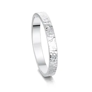 Honeycomb 3mm Textured Ring in Sterling Silver