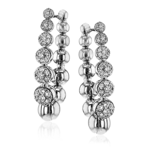 Hoop Earrings in 18k Gold with Diamonds LE4550 WHITE 18K X