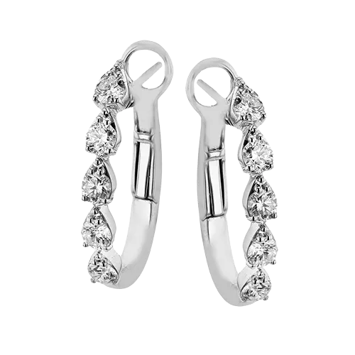Hoop Earrings in 18k Gold with Diamonds LE4952 WHITE 18K X WHITE