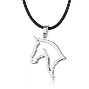 Horse Head Animal Heart Charm Pendant Necklace Women